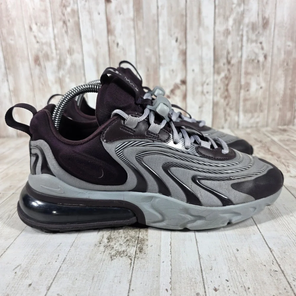 Nike Air Max 270 React ENG Womens 8.5 Eggplant Grey CK2595-600 Sneakers